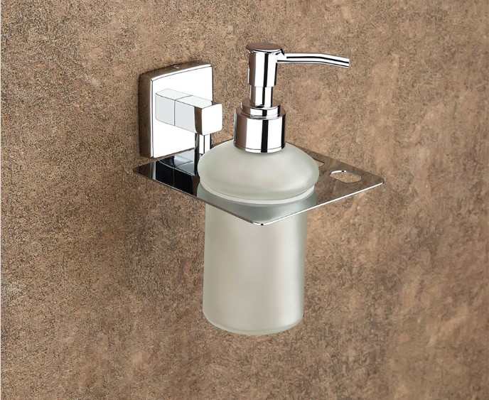 Square Liquid Soap Dispenser Stainless Steel Bathroom Commercial Hotel Spa Wall Mount Heavy-Duty Anti-Rust Waterproof Easy Refill Professional Grade Durable Sensor Pump Rustproof Hygienic Geometric Design Space Saving Modern Minimalist Secure Grip Contemp